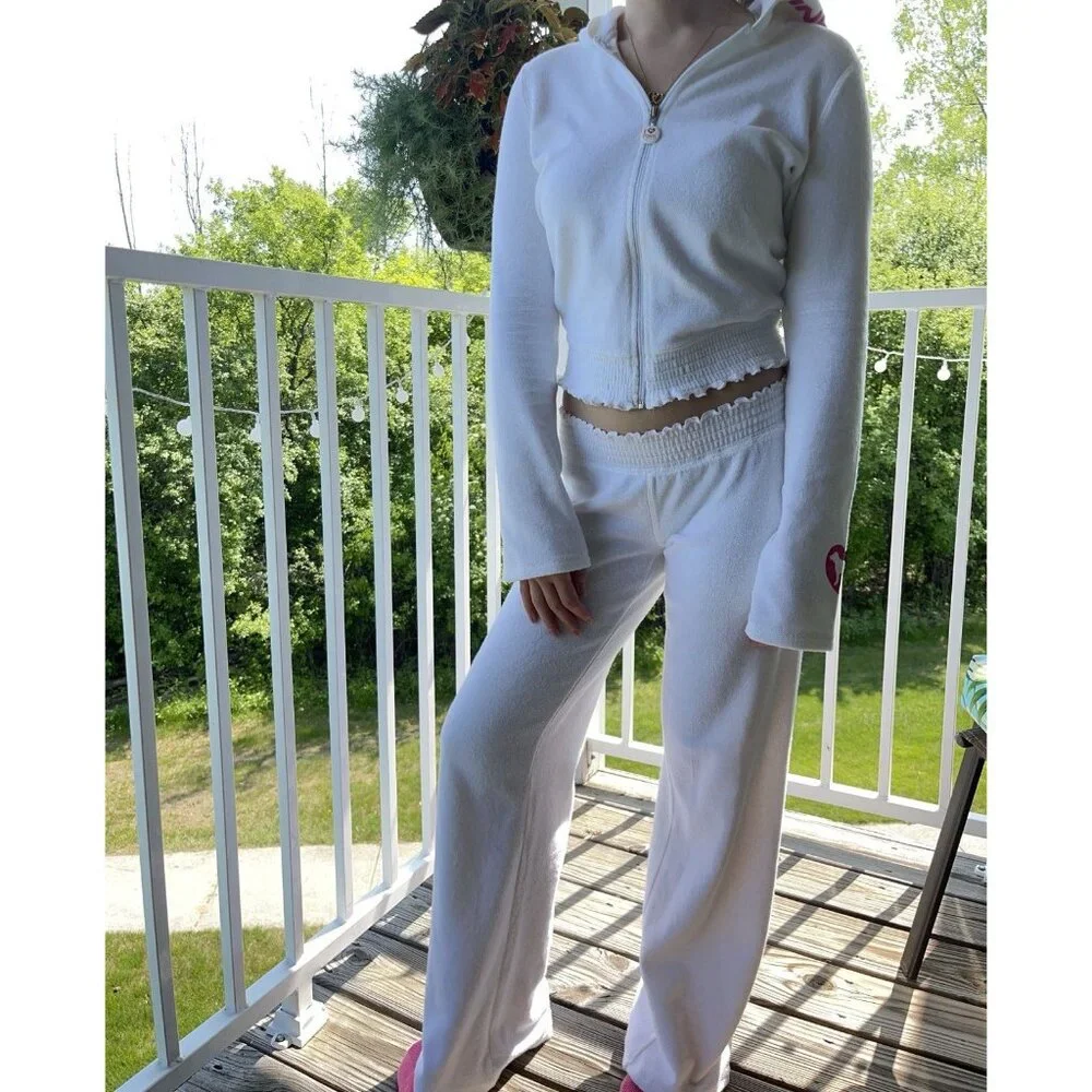 Victoria’s Secret Pink White Terry cloth Matching Set Vintage 2006 Size Small - Picture 2 of 15